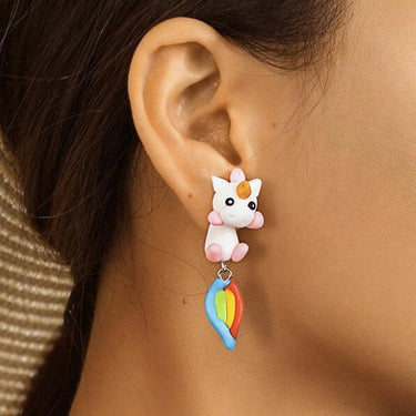 Handmade Rainbow Tail Unicorn Earrings